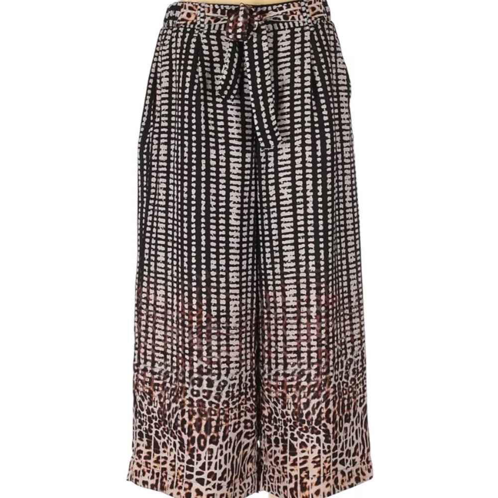 John Paul Richard Tie-Waist Animal Print Capris
